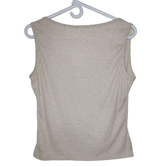 Lush Women's Oatmeal Ribbed Crop Tank Top Shirt Large NWT - Picture 3 of 4